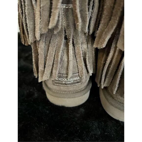 Koolaburra Brown Fringe Suede 9 Winter Women's Boots Uggs - Picture 6 of 6